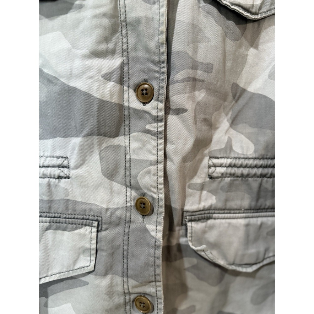 Abercrombie & Fitch Military Womens L Utility Jacket Anorak Green Camouflage Y2K - Picture 3 of 7